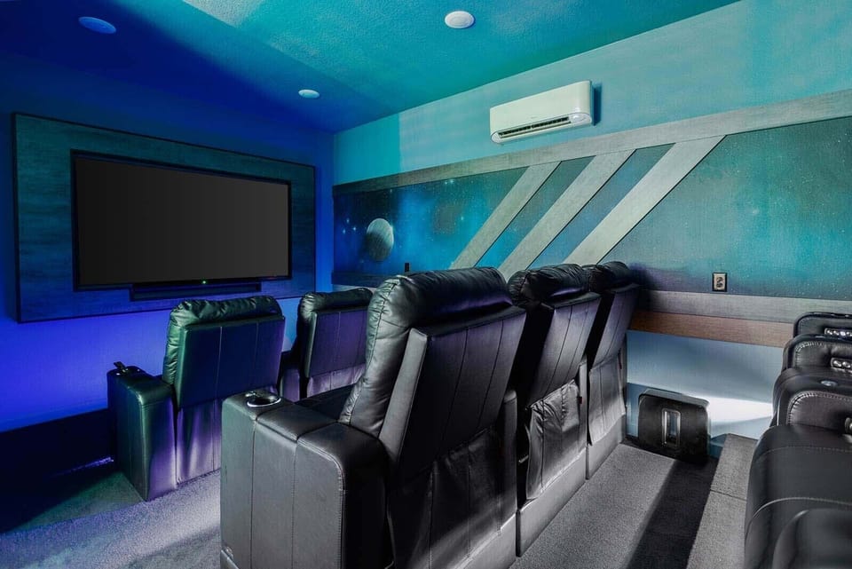 Movie Theater w/ Reclining Chairs, Basketball & Arcade Machine *Highlight*