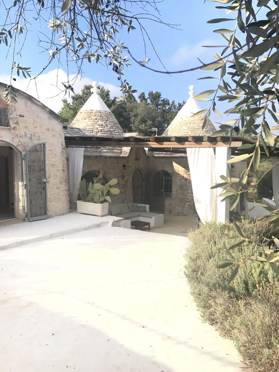 The trulli seen from the parking area