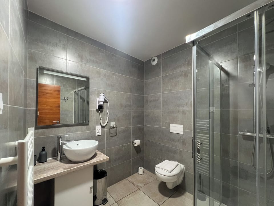 Classic Double Room | Bathroom | Shower, rainfall showerhead, free toiletries, hair dryer