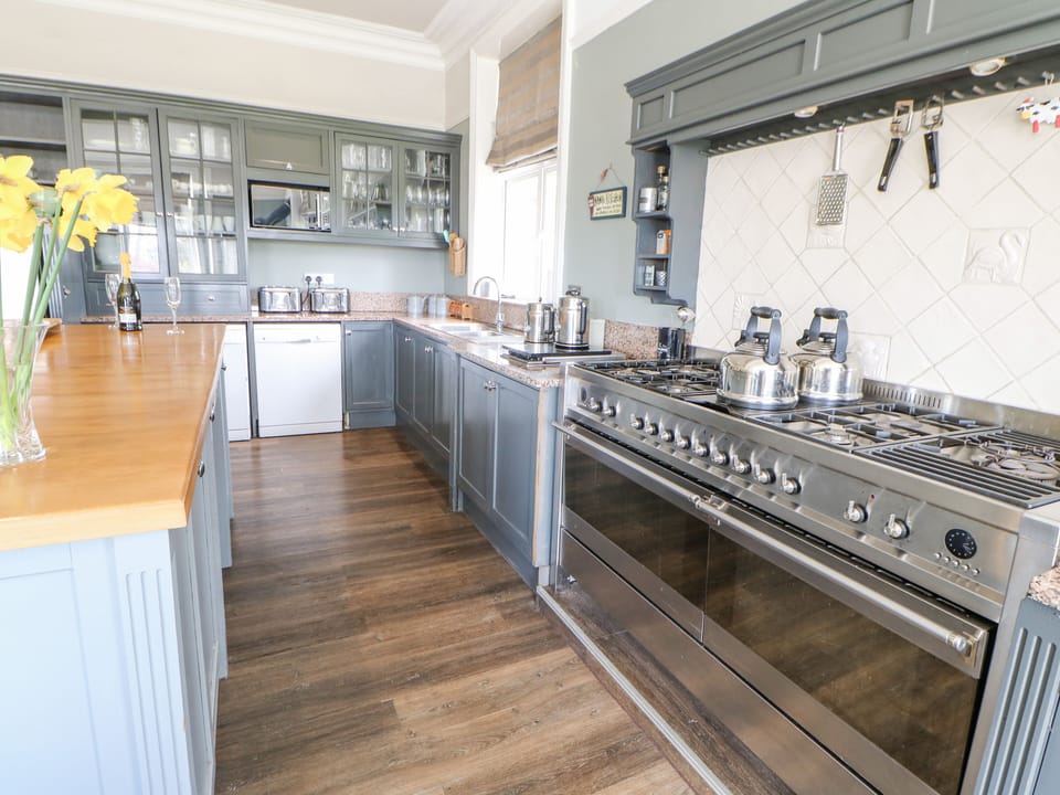 Fridge, dishwasher, electric kettle, toaster