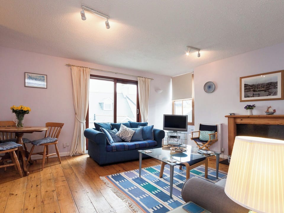 Spacious living/dining room with elegant fireplace | Lower Street 10, Dartmouth