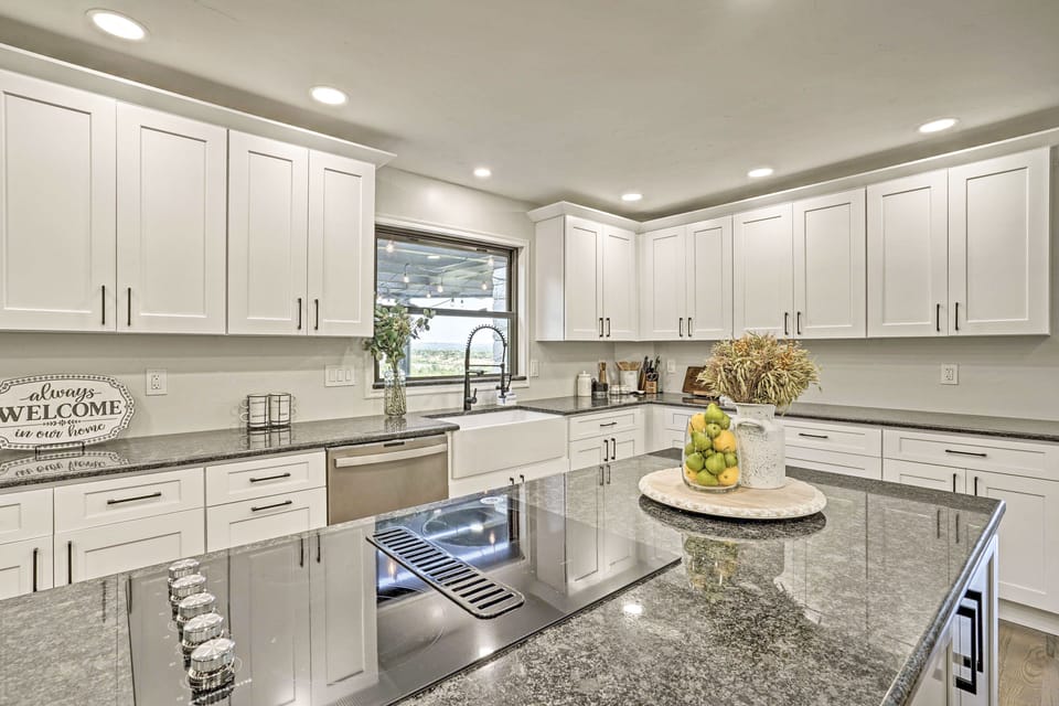 Every chef's dream island running across the whole kitchen area
