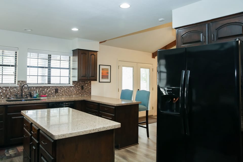 Kitchen with barstools