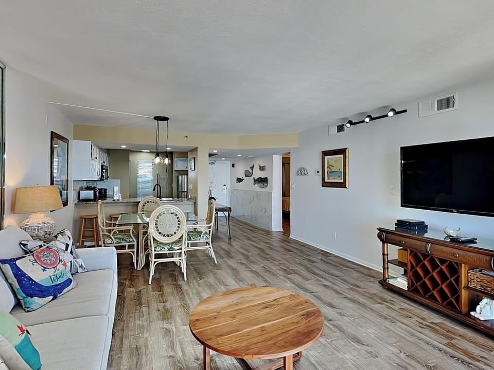 Condo, Multiple Beds, Balcony, Ocean View (0 - No Pets Allowed) | Living area | 40-inch TV with digital channels