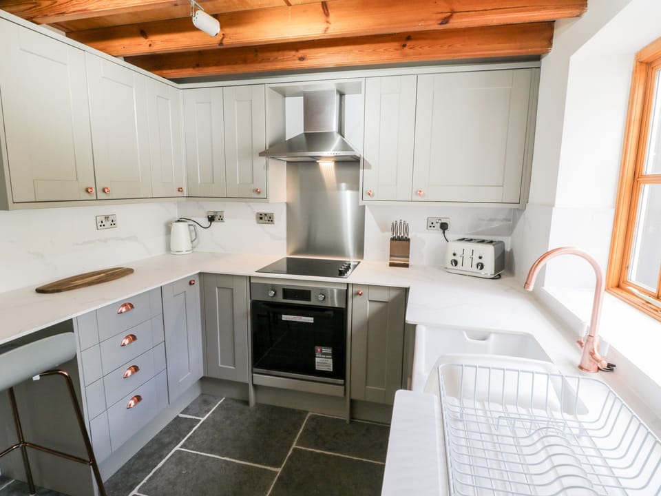 Fridge, dishwasher, electric kettle, toaster