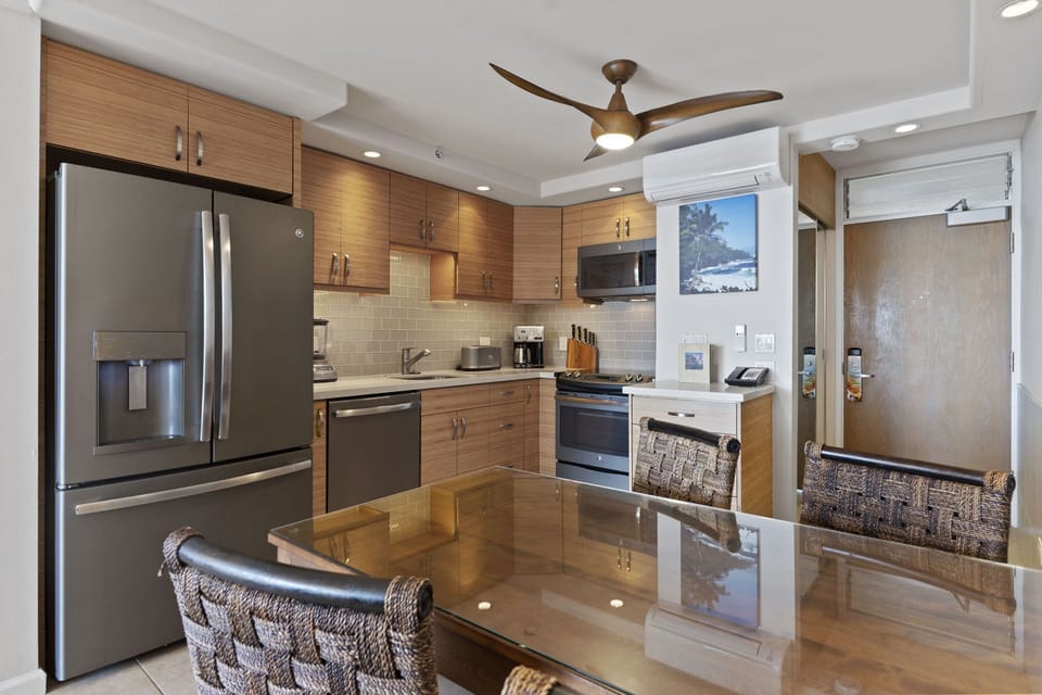 Beautiful bamboo cabinets though