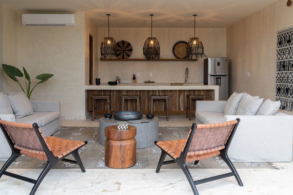 Deluxe Apartment, 3 Bedrooms, Private Pool, Tower | Living area | 40-inch Smart TV with digital channels, TV, printers