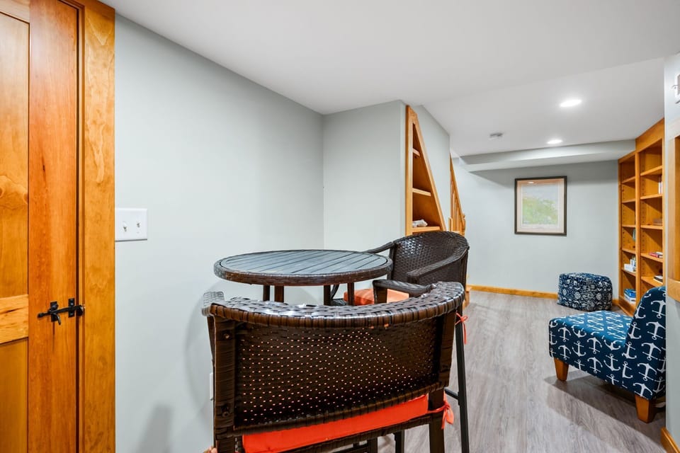 Seating area in basement