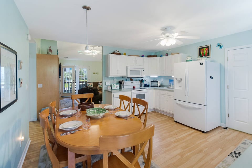 Smooth flow from the front door through the Living area to the Kitchen & Dining areas.