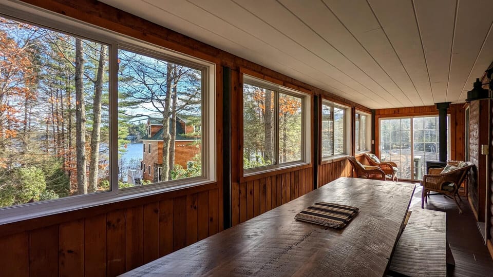 Enclosed Porch for Dining lakeside