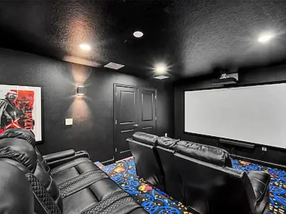 Movie theatre with top of the line projector.