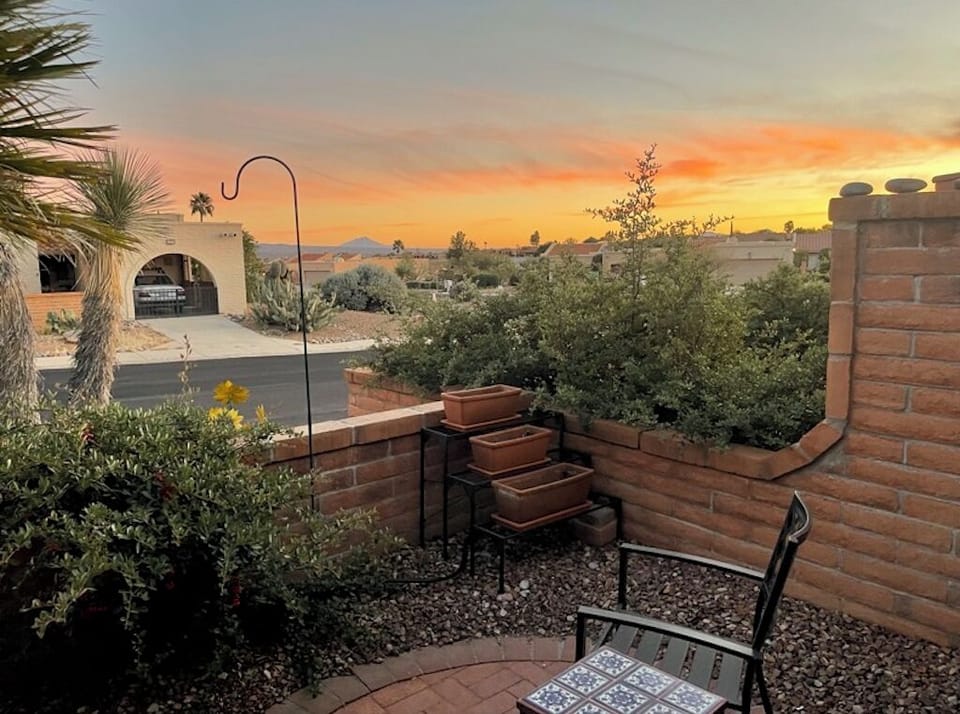 Front Patio - beautifully landscaped, 4 Chairs & a perfect view of the sunset