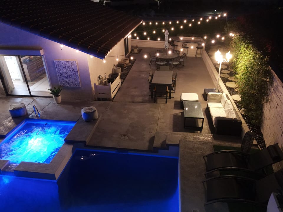 Night in backyard