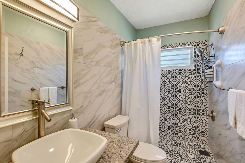 Large step-in, designer shower
