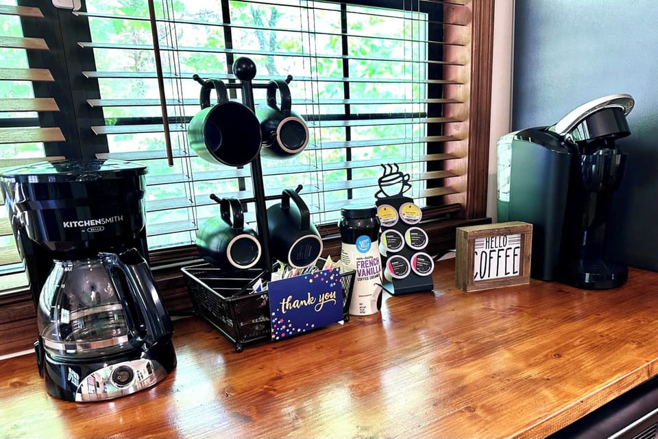 Coffee Lovers, we have the standard drip style and Keurig K cup machine. 
