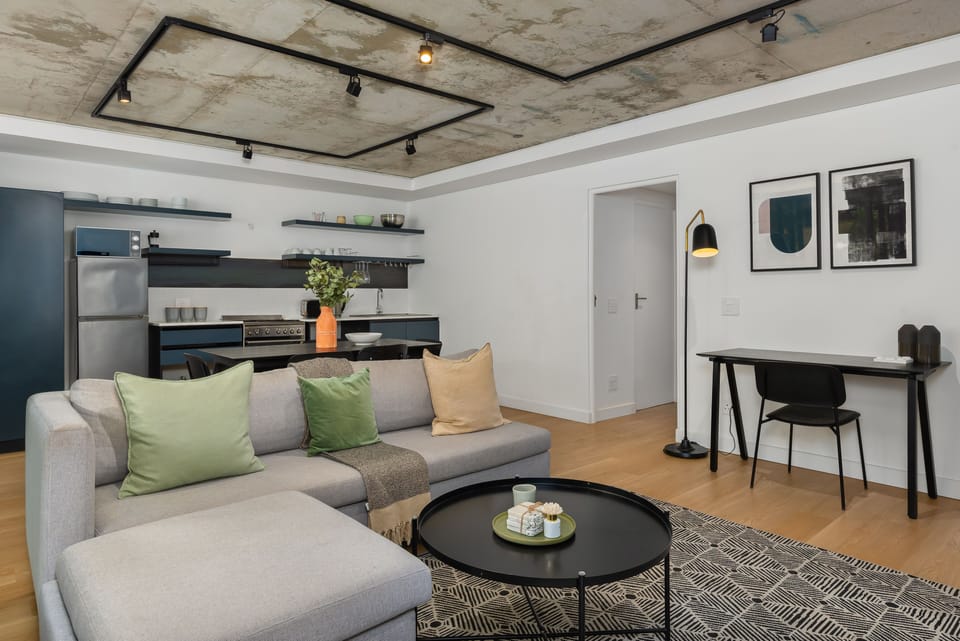 Exclusive Apartment | Living area | 48-inch flat-screen TV with cable channels, TV, Netflix