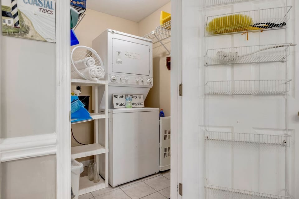 Laundry Room with stackable washer n dryer