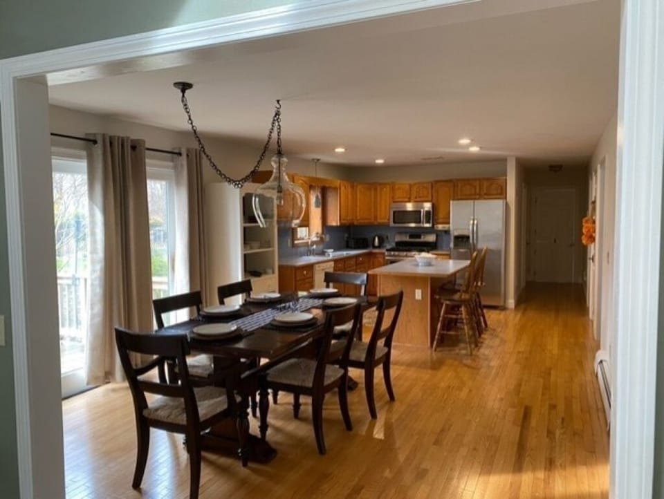 Spacious kitchen area with plenty of seating 