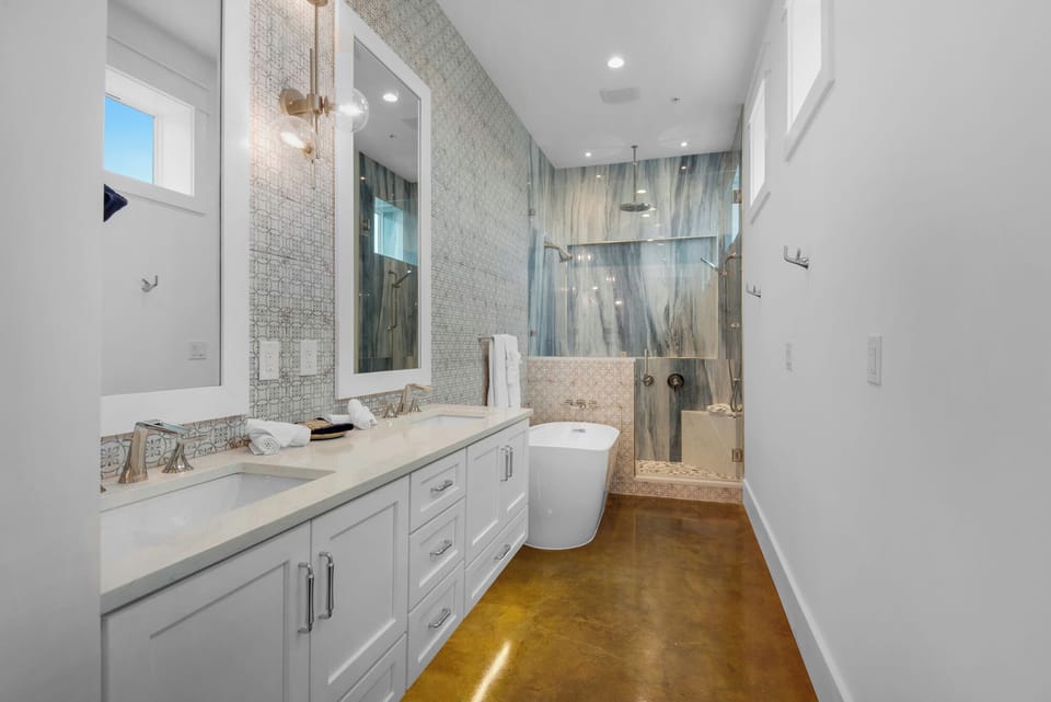 Beautiful bathroom with soaker tub