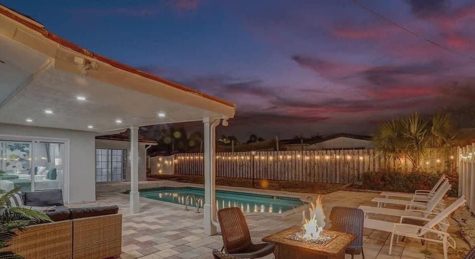 Experience the best of both worlds with our cozy 4-bedroom retreat, complete with a heated pool and jacuzzi just steps away from the beach. ️‍♂️ #BeachsideBliss #VacationGoals