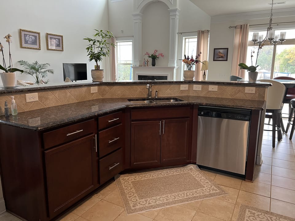 Kitchen with open Living Area