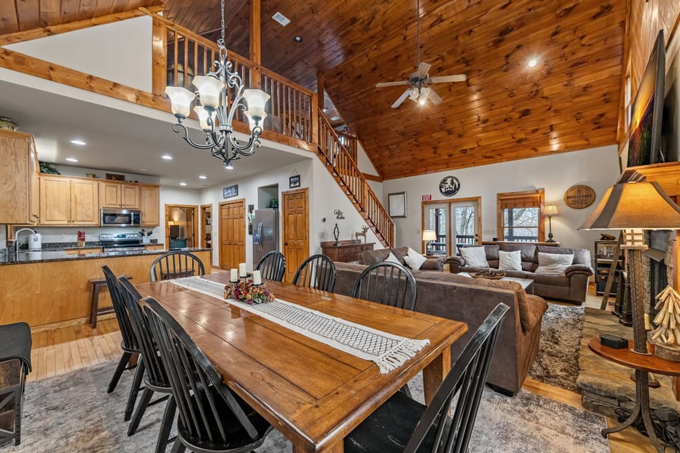 Main level dining room and living room