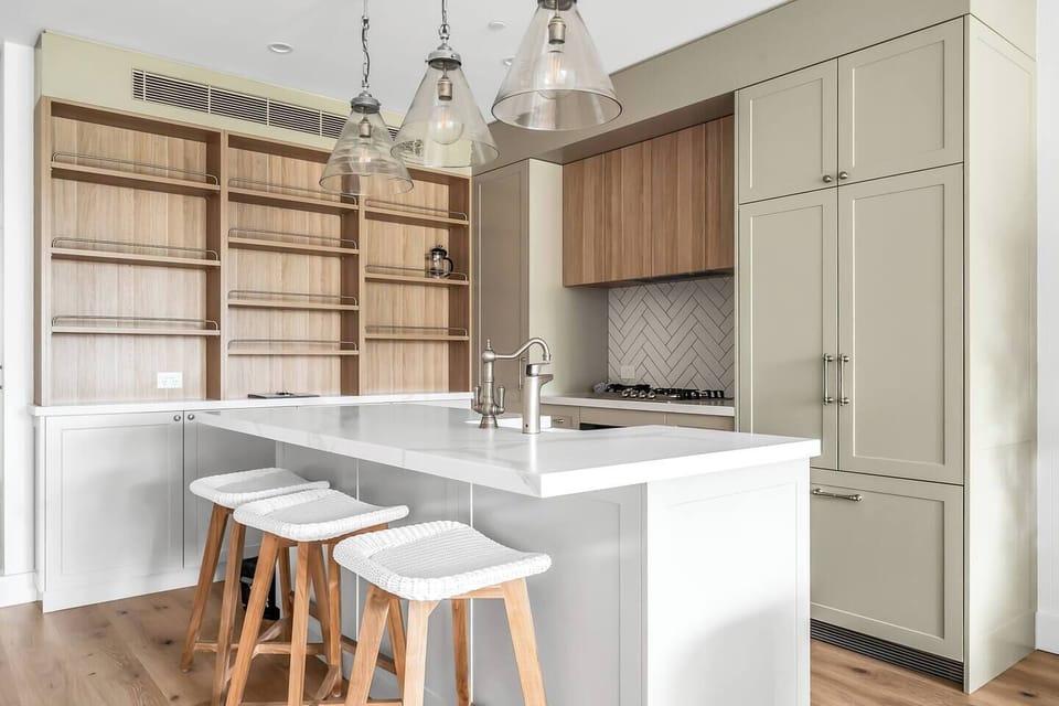Kitchen with island bench, Miele appliances
