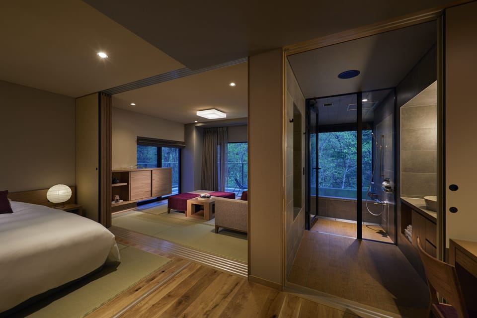 Japanese Suite Room with Private Hot spring  [Kurenai with Balcony] 58sqm, Non Smoking | Down comforters, in-room safe, individually decorated, desk