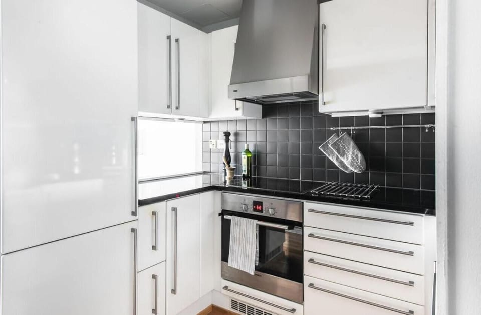 Deluxe Studio | Private kitchen | Fridge, microwave, oven, stovetop