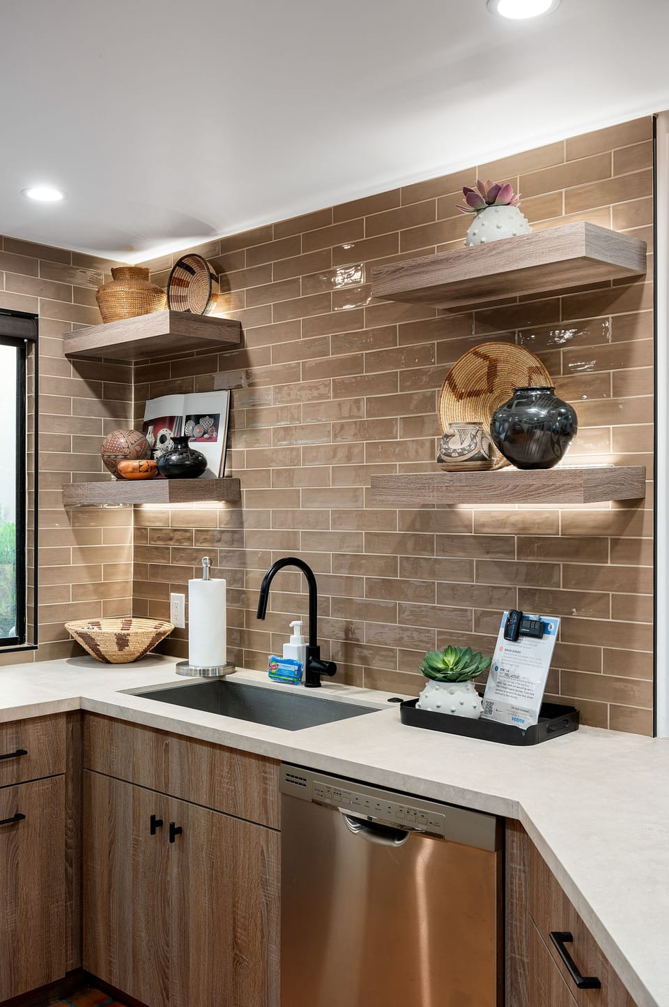 Mood lighting in the kitchen.
