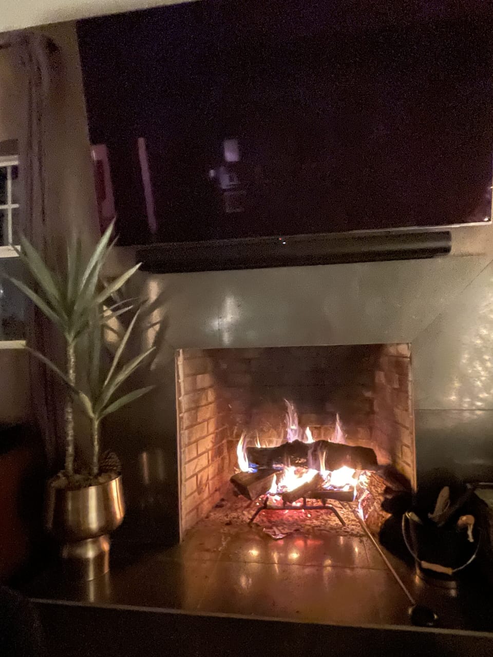Wood burning fireplace 