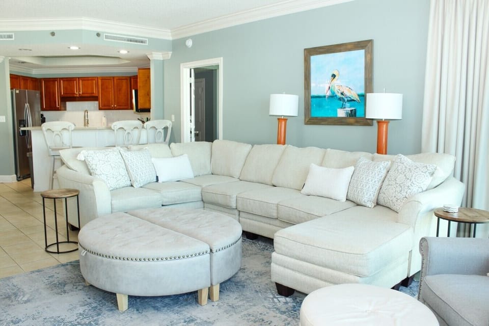 Enjoy the large sectional with enough room for the full party!