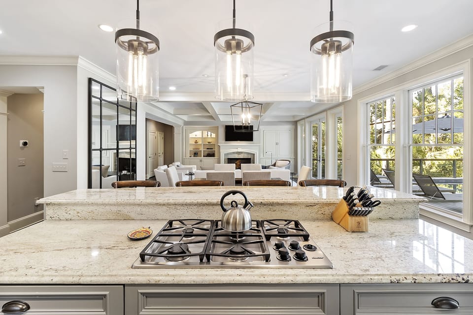 With a built-in gas range.