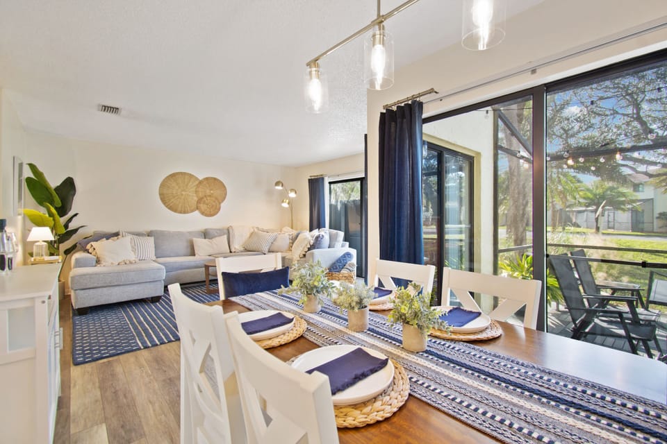 Dining room looking into living room