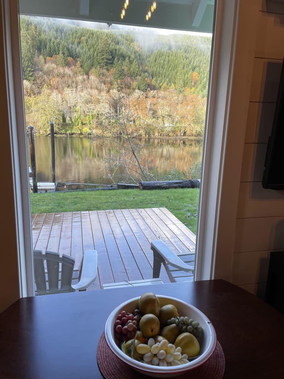 View of the river from the dining area.