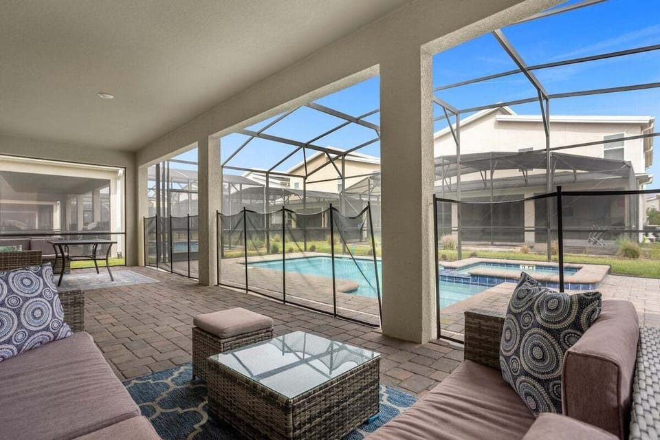 private pool with furniture