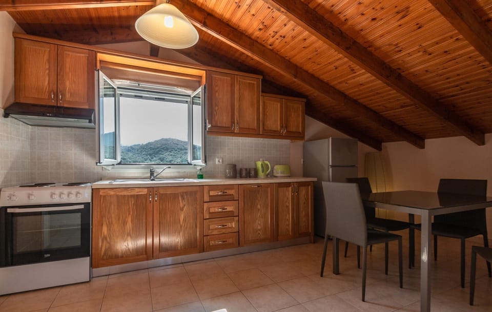 Deluxe Villa | Private kitchen | Dining table, kitchen island