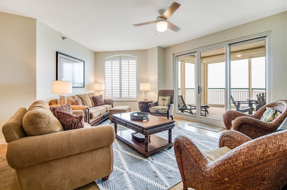 Beach Colony West PH2B Living Room and Beach View Balcony