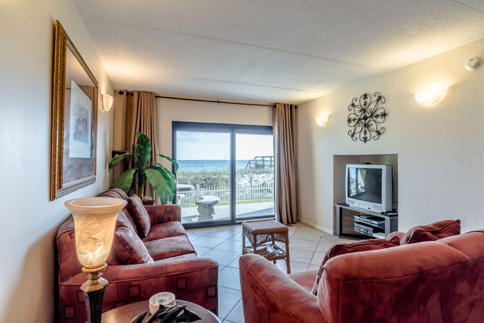 Ocean Breeze West 105 Living Room and Beach View Patio