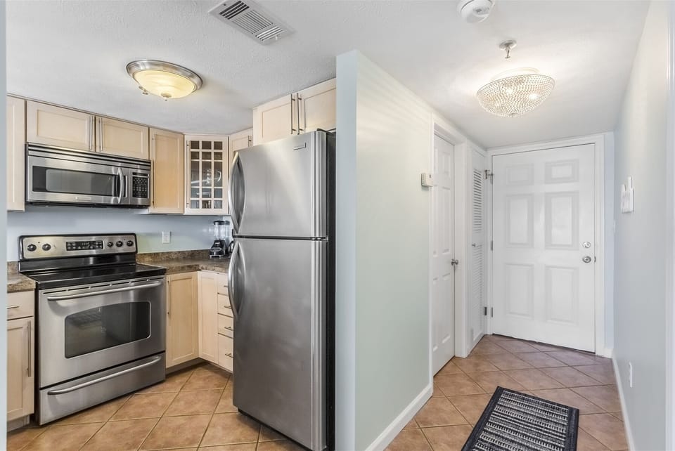 Ocean Breeze West 502 Kitchen and Front Door