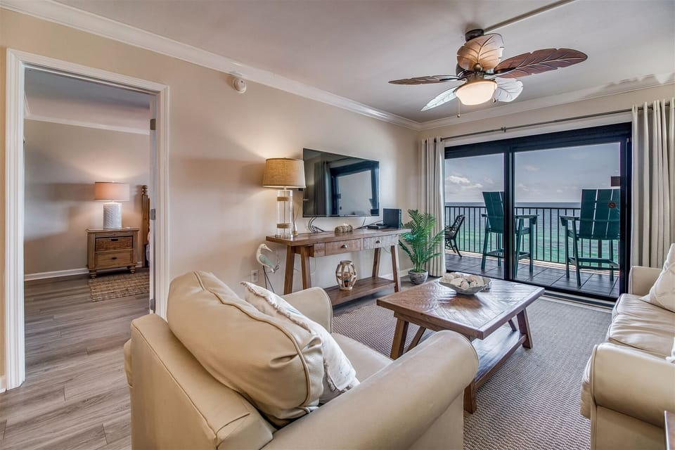 Ocean Breeze West 604 Living Room and Beach View Balcony