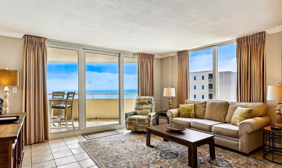Perdido Sun 714 Living Room and Beach View Balcony