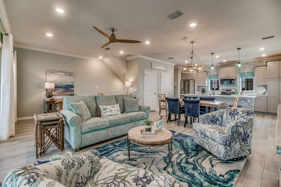 Lost Key Sugar Dune Retreat Living Room and Dining Room