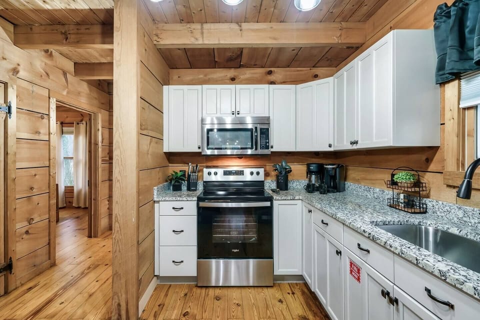 Your modern kitchen is fully equipped for your stay.