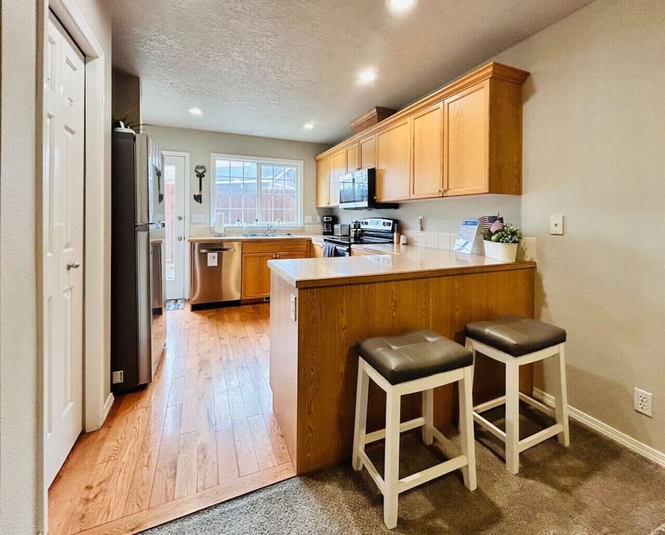 Bar stools in kitchen