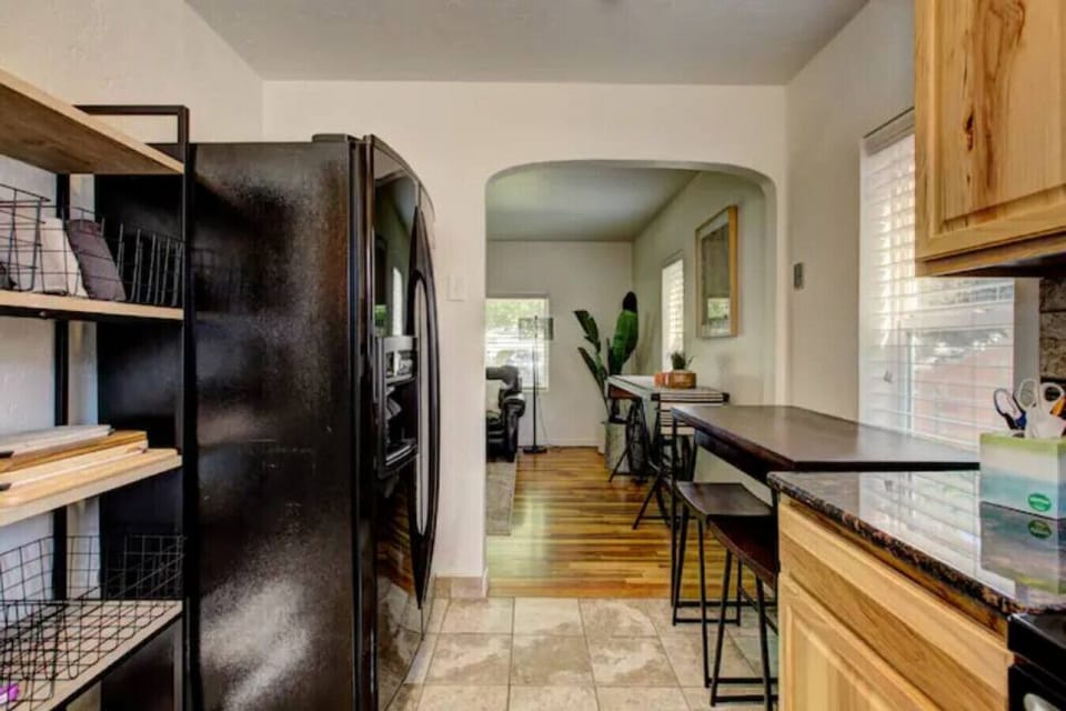 Kitchen view from back patio