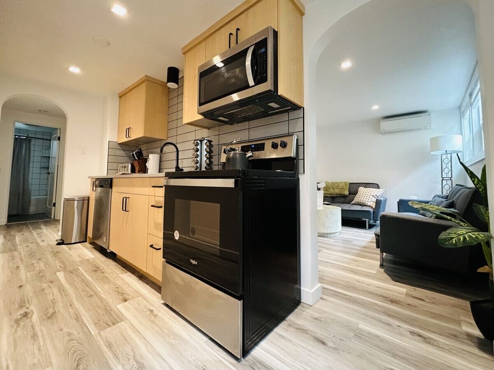 Kitchen and living areas