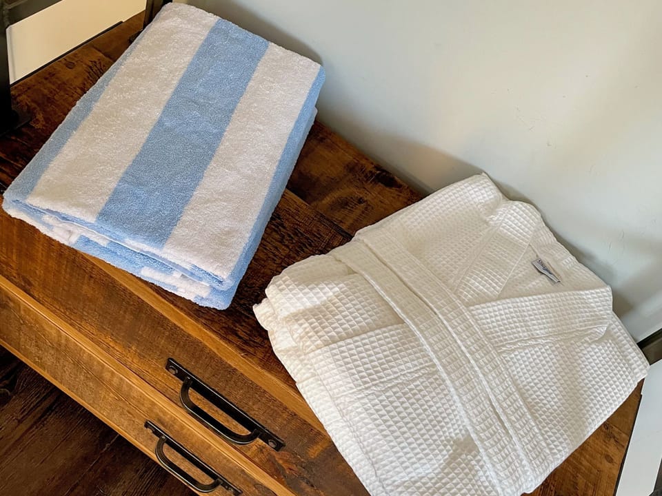 Pool and robes included for the hot tub