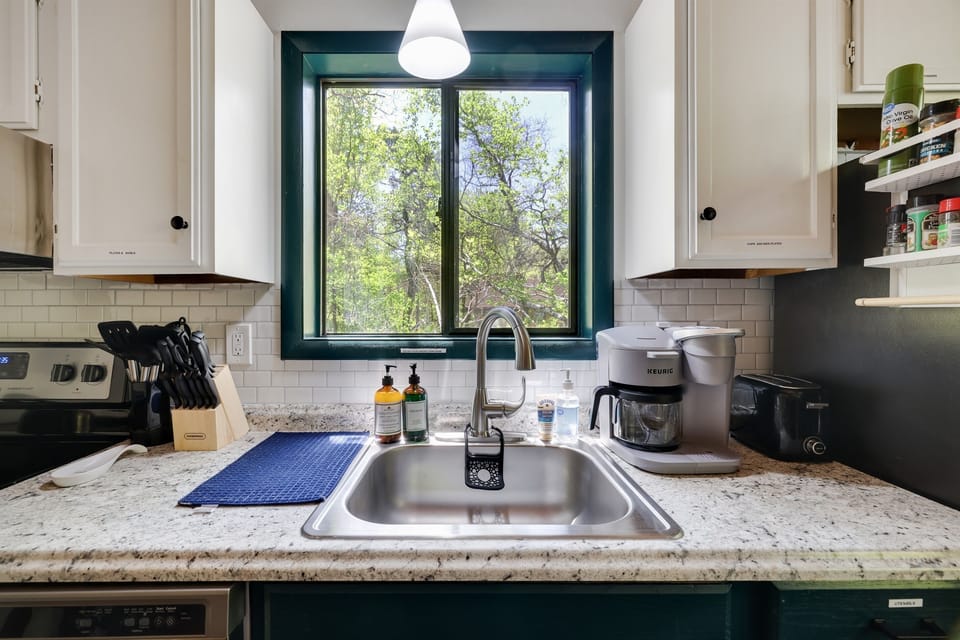 Kitchen is fully stocked if you want to stay in and cook. 