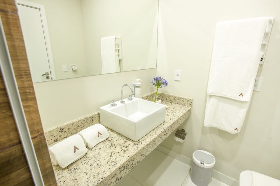 Shower, towels, soap, shampoo